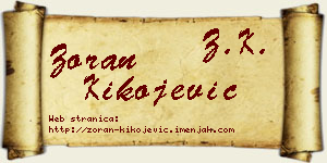 Zoran Kikojević vizit kartica
